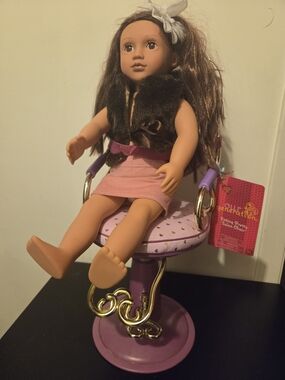 Our Generation Sienna Doll & NWT Sitting Pretty Salon Chair